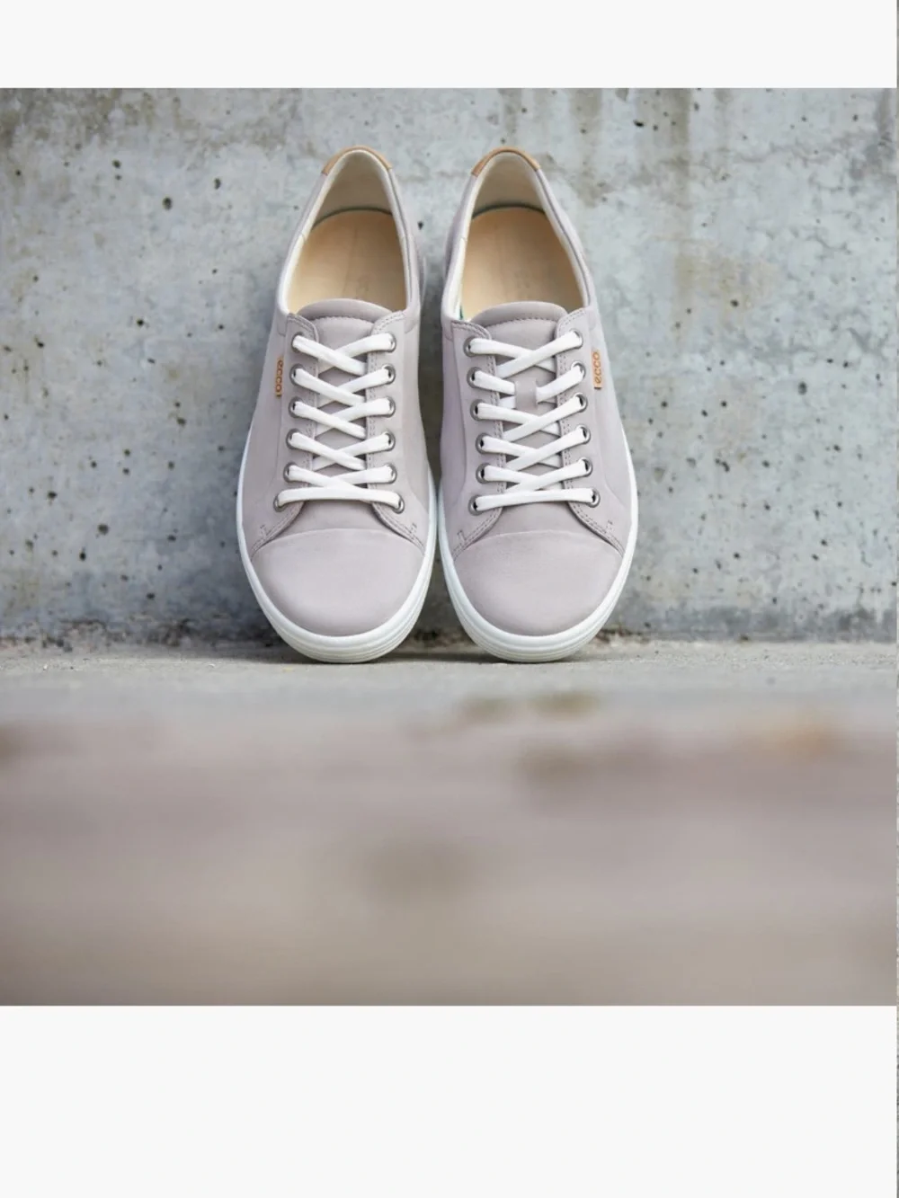 ECCO Soft 7 Women’s Sneakers Grey Rose Size 38 EU 7-7.5 US Leather Lace Up